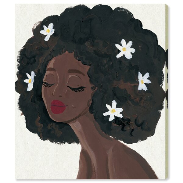 Flowers In My Hair - Graphic Art on Canvas